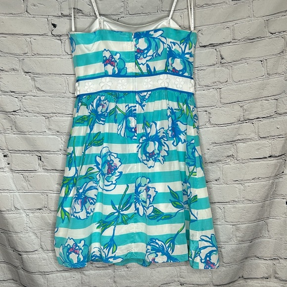 Lilly Pulitzer Shorely Blue Tossing the Line Beaded Silk Blend Langley Dress - Picture 3 of 15